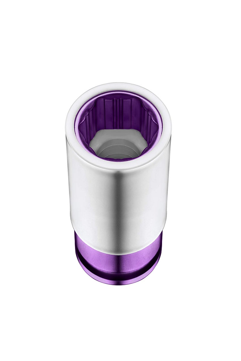 Kauplus 1/2-Inch Non Marring Wheel Protector Lug Nut Socket Set 5-Piece Anti-Slip Rounded Lug Bolt Socket â€“ Thin Walled Impact Wheel Lug Nut Socket -6 Point Metric 15MM -22MM - Image 5